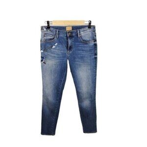 Driftwood Marilyn Floral Embroidered Jeans Blue Size 29